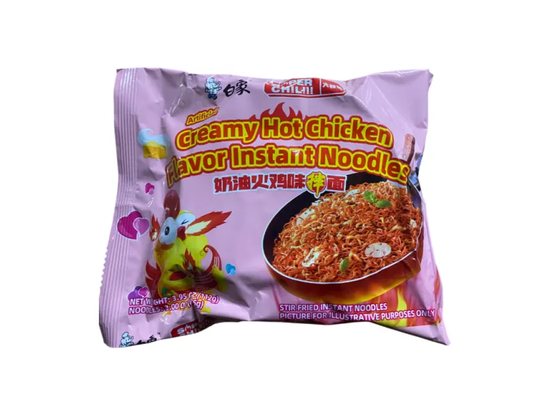 BAIXIANG KREMALI TAVUK AROMALI HAZIR ERİŞTESİ ( CREAMY HOT CHICKEN FLAVOR INSTANT NOODLES ) - 112G