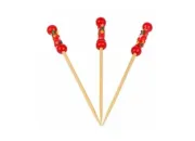 BENEFISHA BAMBU KÜRDAN KIRMIZI BONCUKLU ÖRME 12CMX100ADET